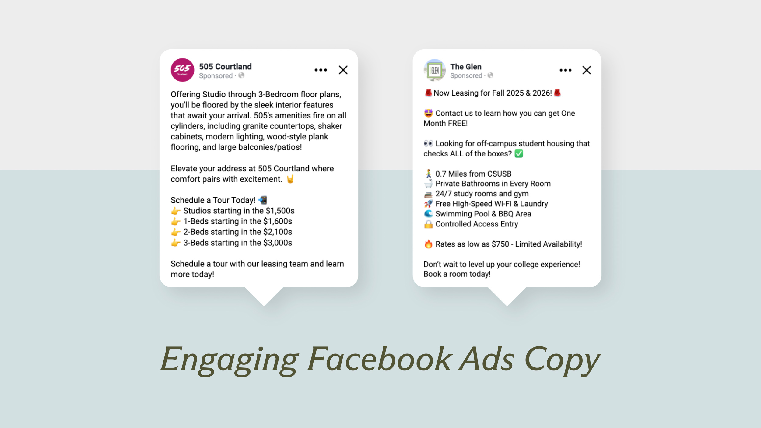 engaging facebook ads copy for apartments